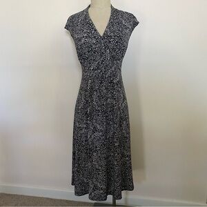 Maternity Black and White Floral Paisley Dress